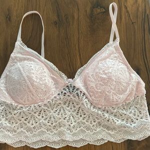 Light pink lace bralette
